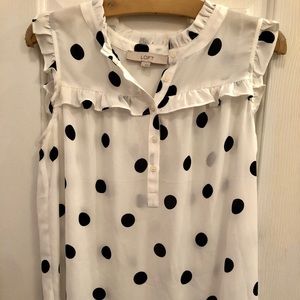LOFT Polka Dot Blouse Size S